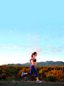 Tori runs in Tucson Mountain Park, Tucson, AZ.